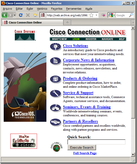 Site da Cisco - 1996
