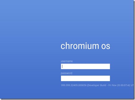 Tela inicial do Chrome OS