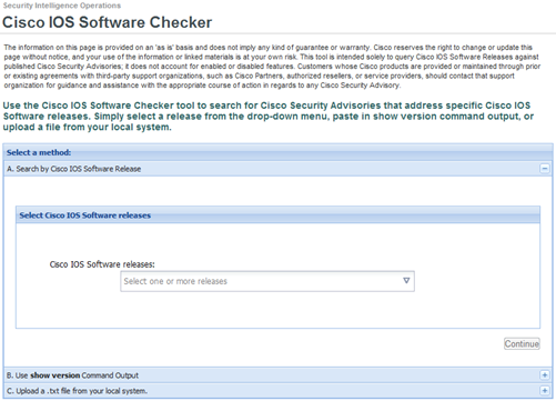 Cisco IOS Checker