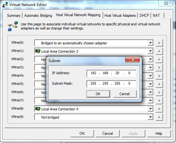 Configuração VMnet1