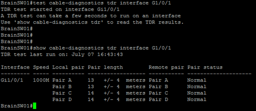Test Cable Diagnostic TDR