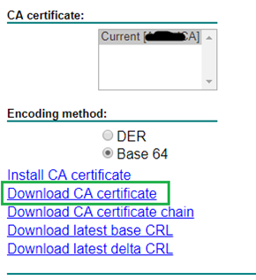Salve o certificado da CA