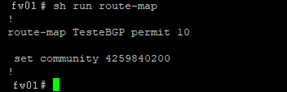 FMC Route Map BGP Community - CLI